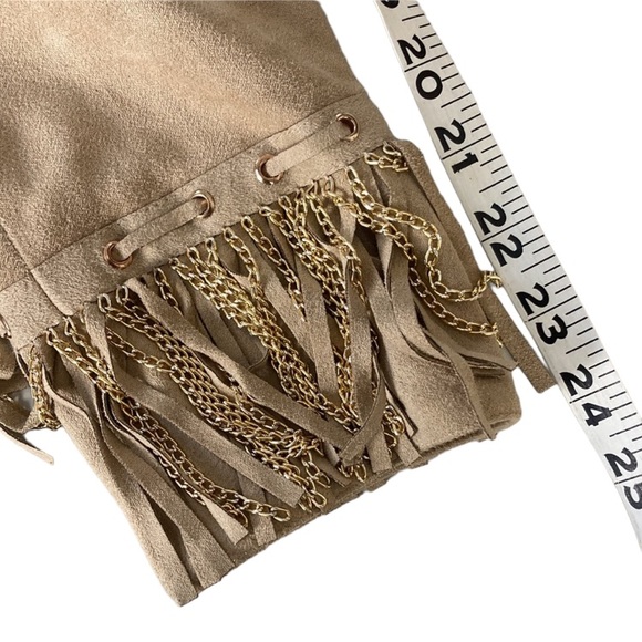 Cache Tan Faux Suede Fringed Jacket - Picture 13 of 15